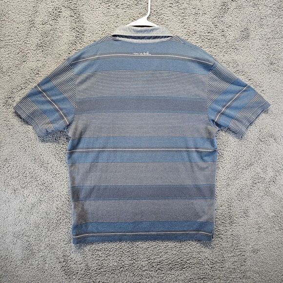 Travis Mathew Polo‎ Shirt Mens Size Large Gray Striped Short Sleeve - Picture 8 of 10
